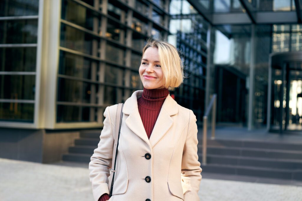 A smiling pretty middle aged businesswoman outside 2022 03 23 21 28 32 utc
