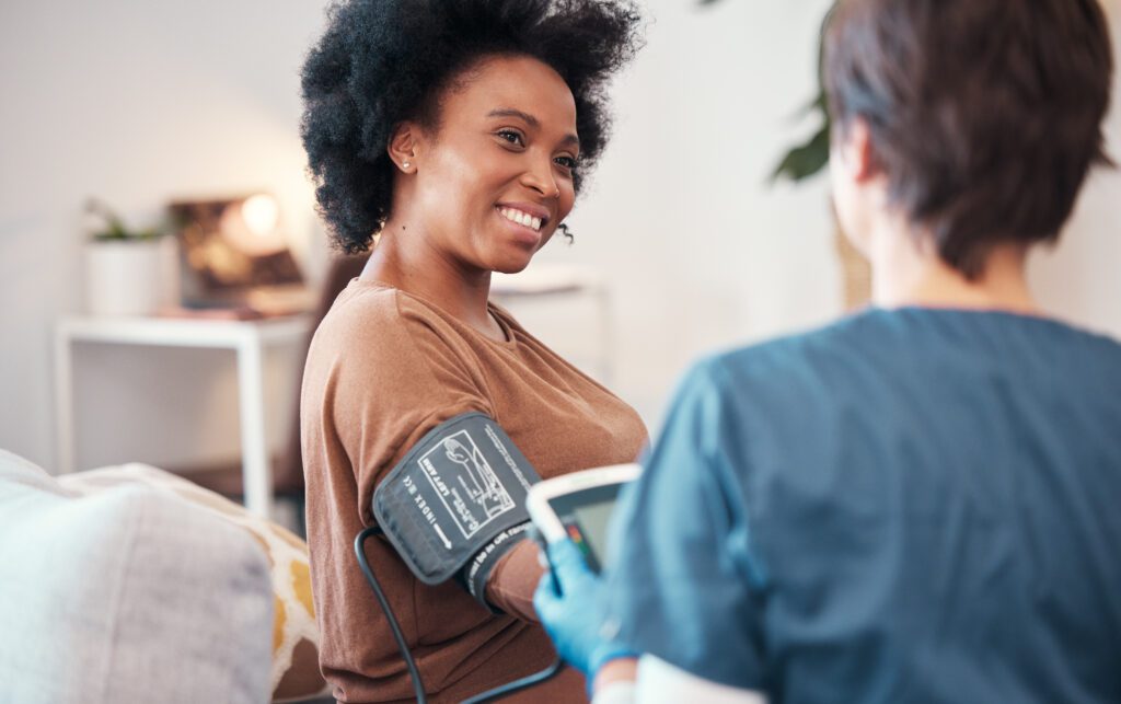 Black woman healthcare and checkup with caregiver 2023 02 15 01 26 11 utc